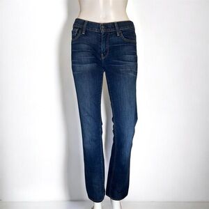 7 For All Mankind Dark Blue Straight Leg Jeans